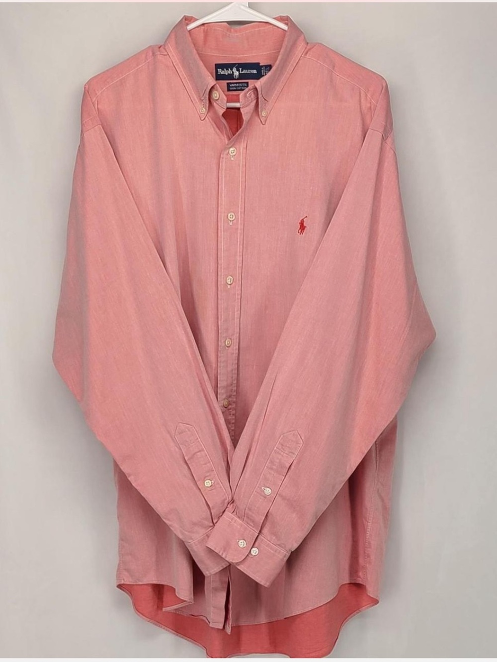 Vintage Ralph Lauren Yarmouth Pink Button-Down Shirt - XL (16.5 36/37)